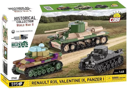 Τουβλάκι Cobi Renault R35 - Valentine IX - Panzer I για 7+ Ετών 595τμχ.