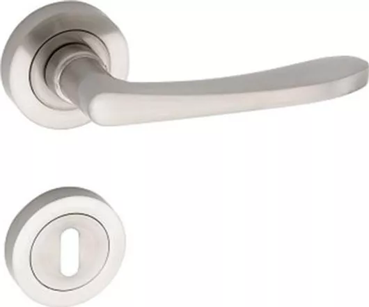 Πόμολο Μεσόπορτας Import Hellas Z-001 Ζεύγος με Επιστόμιο Ροζέτα Νίκελ