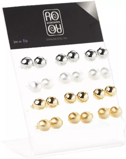 Σκουλαρίκι Ro-Ro AccessoriesΑτσάλι Επιχρυσωμένο 10mm