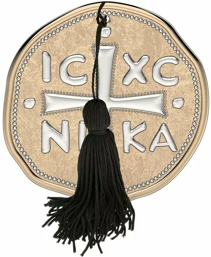 Γούρι Slevori Επιτραπέζιο Κωσταντινάτο από Μέταλλο Χρυσό 11.5x11.7cm