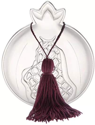 Γούρι Slevori Ρόδι από Μέταλλο Λευκό 8x9.9cm