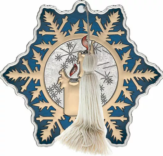 Γούρι Slevori Κρεμαστό Χιονονιφάδα από Μέταλλο Μπλε 6.2x7cm