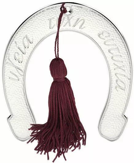 Γούρι Slevori Επιτραπέζιο Πέταλο από Μέταλλο Ασημί 5.5x6cm