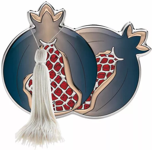 Γούρι Slevori Ρόδι από Ξύλο Λευκό 5.6x7cm