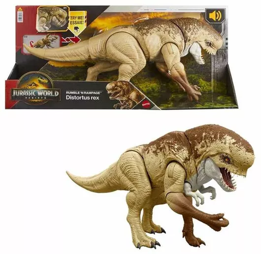 Mattel Jurassic World Distortus Rex Φιγούρα Δράσης με Ήχους 10εκ.