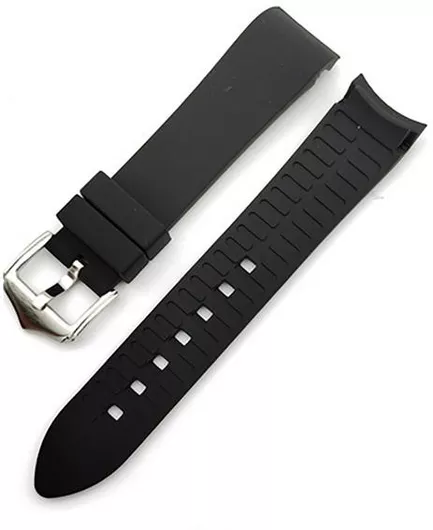 Λουράκι Ρολογιού σιλικόνης Curved Ends 22mm Μαύρο