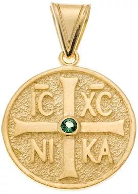 Charm Φυλαχτό ΚωνσταντινάτοΧρυσό 14Κ με Ζιργκόν