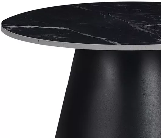 Τραπεζάκι Σαλονιού Στρογγυλό Fabrin Αλουμινίου Μαυρο Μ50xΠ50xΥ46cm