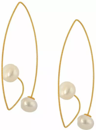 Γυναικείο Σκουλαρίκι Sava Jewellery ΚρεμαστόΑσήμι Επιχρυσωμένο με Πέτρες & Πέρλες