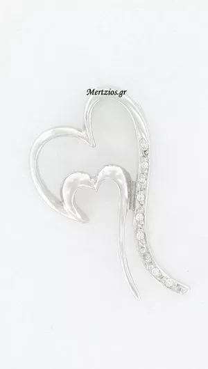 Mertzios.gr Charm με Σχέδιο ΚαρδιάΛευκόχρυσο 14Κ