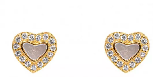 Σκουλαρίκι GoldjewelsΑσήμι Επιχρυσωμένο με Πέτρες