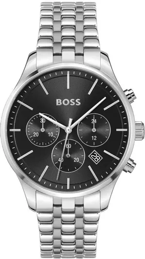 Ανδρικό Ρολόι Hugo Boss Ανδρικό 42mm Χρονογράφος Μπαταρίας με Ασημί Μεταλλικό Μπρασελέ