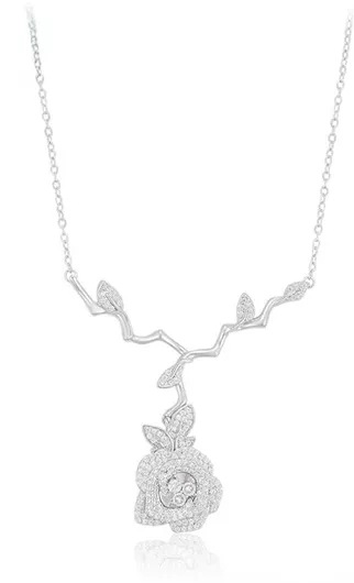 Chrysothemiss Γυναικείο Κολιέ Μενταγιόν Crystal Rose