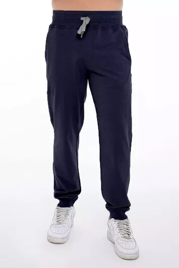Ανδρικό Παντελόνι Φόρμας 1386 Βαμβακερό με Λάστιχο Μπλε