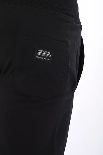 Ανδρικό Παντελόνι Φόρμας 1386 Βαμβακερό με Λάστιχο Μαύρο