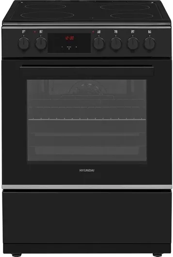 Hyundai Κουζίνα 69lt με Κεραμικές Εστίες Π60εκ. Μαύρη