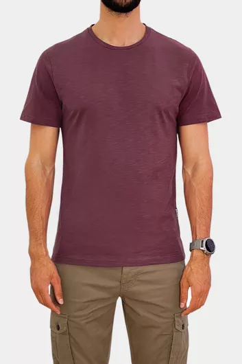 3Guys T-shirt μελιτζανί