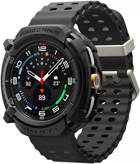 Θήκη Spigen RUGGED ARMOR Σιλικόνη Μαύρο για Samsung Galaxy Watch 8 Classic 46 mm