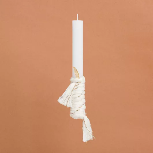 Λαμπαδα Στολισμενη Κορδονι – Πουπουλο Beauty Home, PLACE, MPN, Διαστάσεις, Ποσότητα, Χρώμα