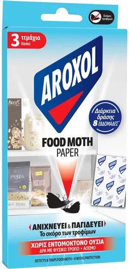 Aroxol Food Moth Σκοροκτόνο με Κολλητική Επιφάνεια 3τμχ Χωρίς Άρωμα