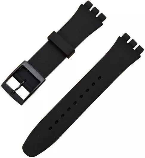 Λουράκι Ρολογιού Σιλικόνης Εμπορίου Swatch 17mm Black