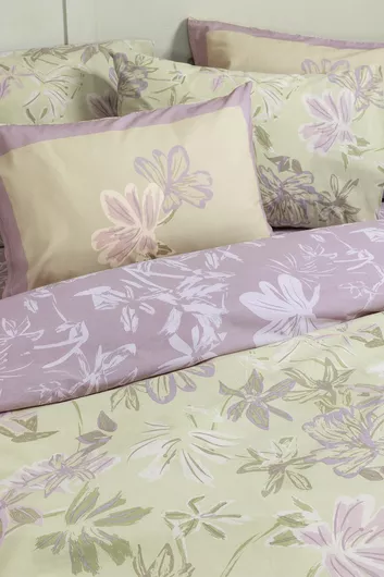 Σετ Μαξιλαροθήκες Nima με Φάσα 52x72cm Μπεζ-lilac