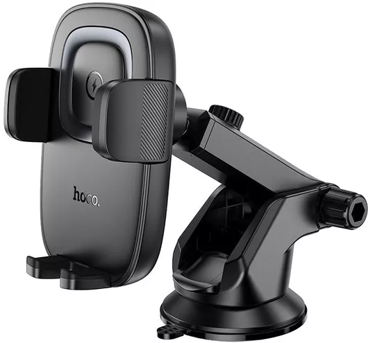 Βάση Κινητού Αυτοκινήτου Hoco Hw32 με Ρυθμιζόμενα Άγκιστρα & Ασύρματη Φόρτιση Μαύρο