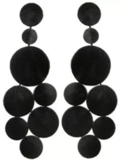 Σκουλαρίκι 7pm Δερμάτινα 430/103 Black
