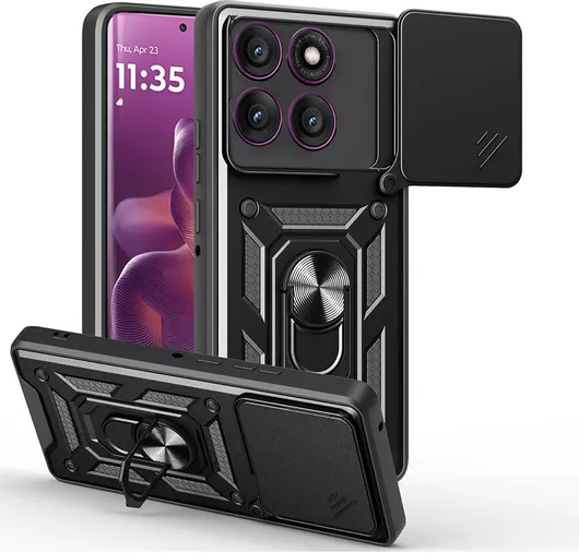 Techsuit Camshield Series Motorola Edge Back Cover Σιλικόνης/Πλαστικό Μαύρο Motorola Edge 60 Pro - Techsuit