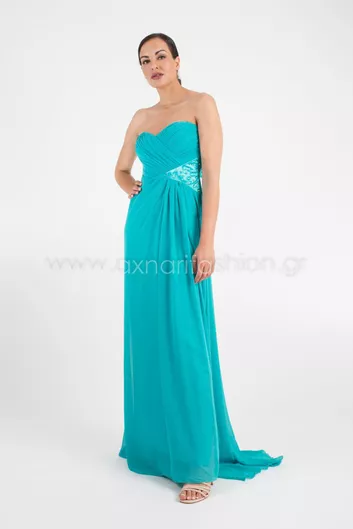 Axnari Φόρεμα για Γάμο/Βάπτιση Strapless Βεραμάν