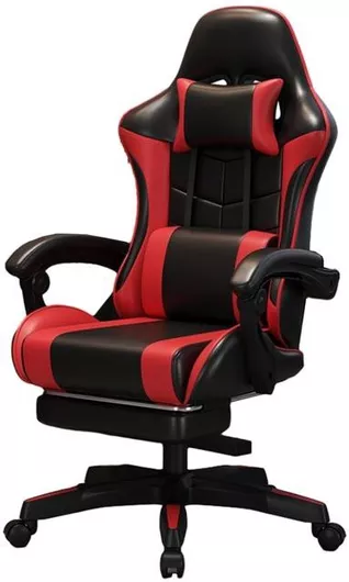 Καρέκλα Gaming Δερματίνης με Ανάκλιση Μαύρο / Κόκκινο