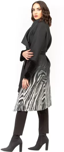 Axnari Γυναικείο Παλτό 290602 Μακρύ με Ζώνη Μαύρο