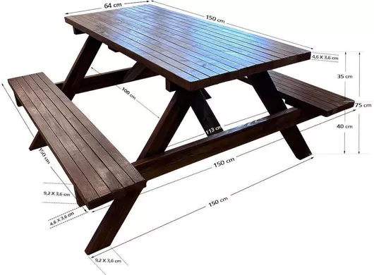 Τραπέζι Εξωτερικού Χώρου Ξύλινο 150x150x75cm καρυδί