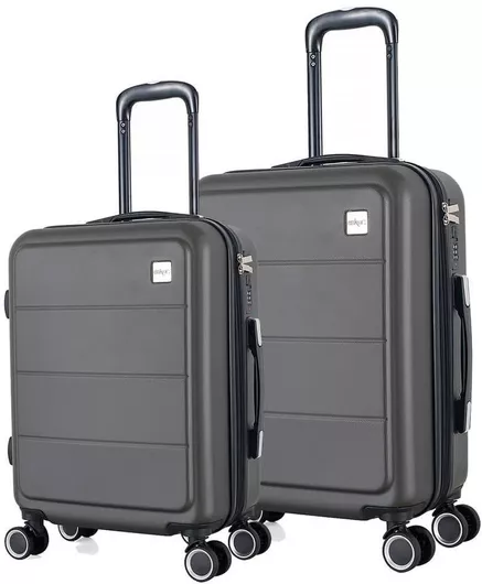 Σετ Βαλίτσες Ankor Σκληρές Ανθρακί με 4 Ρόδες Σετ 2τμχ.