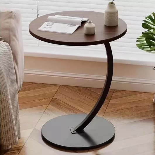 Τραπεζάκι Σαλονιού Στρογγυλό Ξύλινο Καρυδί Μ39.5xΠ39.5xΥ59cm