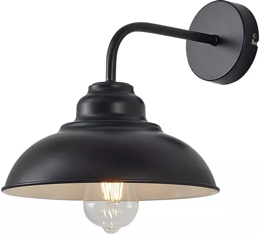 Φωτιστικό Τοίχου Braytron με Ντουί E27 Μαύρο 32cm