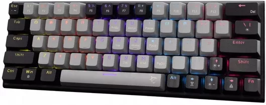 Gaming Μηχανικό Πληκτρολόγιο White Shark WAKIZASHI 2 60% με Custom Red διακόπτες & RGB φωτισμό Αγγλικό US Grey/Black