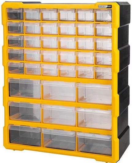 Ταμπακιέρα Εργαλείων Deli 39 Θέσεων Κίτρινο 38x16x47.5cm