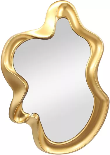 Καθρέπτης Τοίχου Keskor με Χρυσό Πλαστικό Πλαίσιο 80x54cm