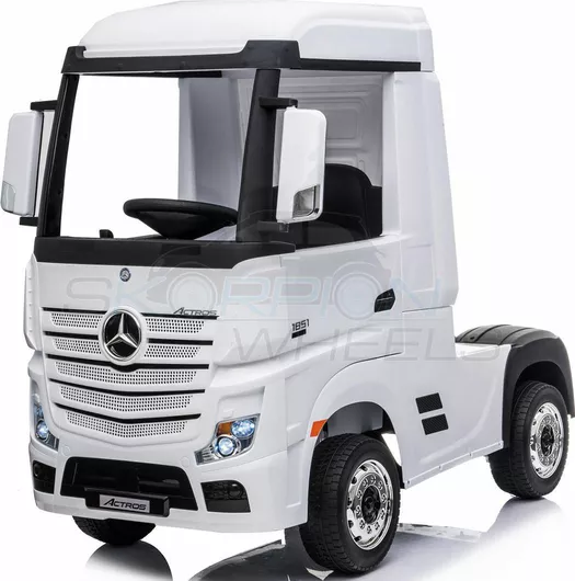 Παιδικό Αυτοκίνητο Mercedes Actros Ηλεκτροκίνητο 12V με Τηλεκατεύθυνση Μονοθέσιο Λευκό