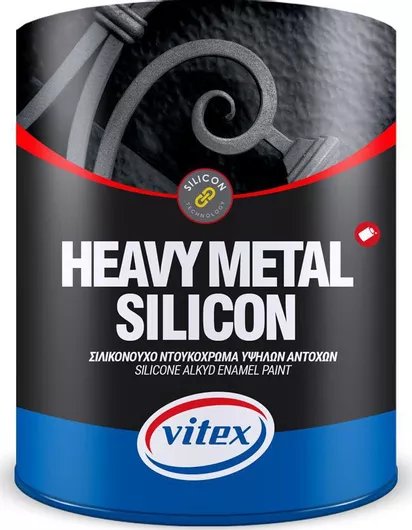 Βερνικόχρωμα Vitex Αντισκωριακό Διαλύτου Heavy Metal Silicon 0.75lt Μαυρο Σατινέ