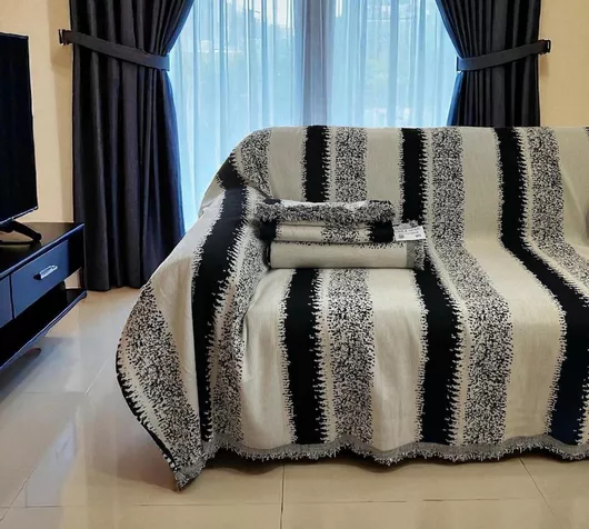 Ριχτάρια Linea Home Bengal Μαύρο Σετ 3τμχ