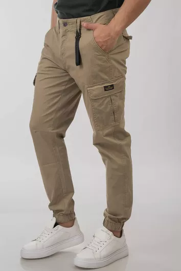 Double Παντελόνι Cargo Μπεζ