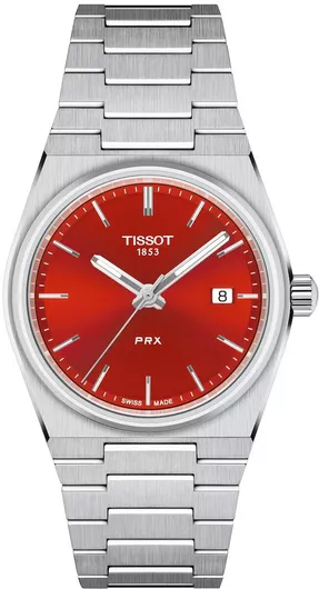 Ανδρικό Ρολόι Tissot T-classic Prx Ανδρικό 35mm Μπαταρίας με Ασημί Μεταλλικό Μπρασελέ