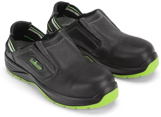 Πιστοποιημένα Παπούτσια Ασφαλείας Εργασίας Hybrid Euroroutier EU45/UK10.5 Μαύρο Πράσινο Lime, Αναδιπλούμενη Φτέρνα για Χρήση ως Παπούτσια ή Σαμπό