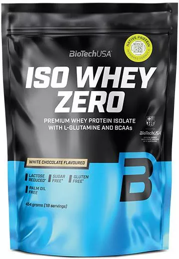 Biotech USA Iso Whey Zero Lactose Reduced Whey Protein Gluten Free White Chocolate Flavor 454g