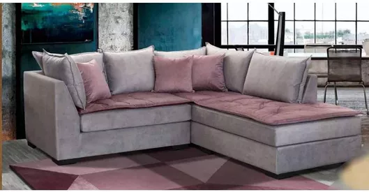 Καναπές Γωνιακός Ξύλο-Ύφασμα 220x220cm