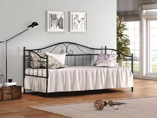 Κρεβάτι Νο 3 Καναπές Μονό Μεταλλικό για Στρώμα 90x200cm Μαύρο