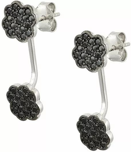Γυναικείο Σκουλαρίκι Sava Jewellery Ear JacketsΑσήμι με Πέτρες
