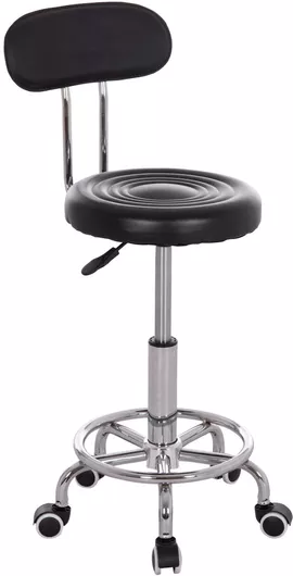 Σκαμπό Μπαρ Iris με Ρυθμιζόμενο Ύψος Μαύρο 2τμχ 34x43x86cm